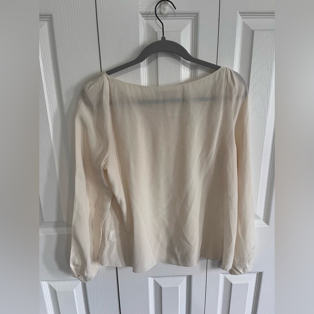 LK Bennett Silk Top Cream Size 12 - Picture 2 of 3